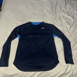 Speedo Men's Navy and Light Blue Rash Guard